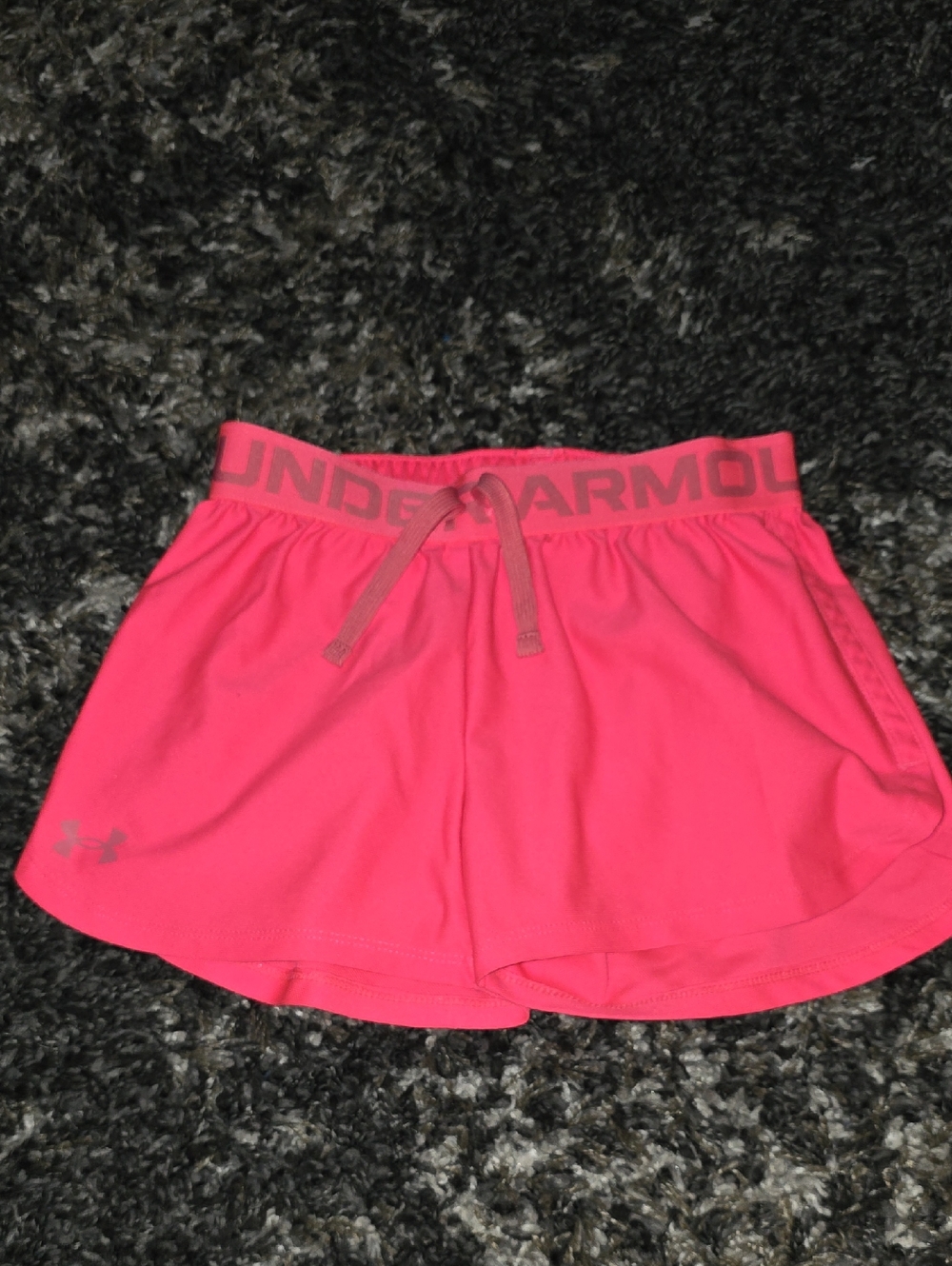 Under Armour Girls Hot Pink Athletic Shorts with Logo Waistband